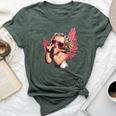 Cool Retro Cupid Leopard Peace Sign Valentines Day For Girls Bella Canvas T-shirt Heather Mauve