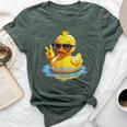 Retro Groovy Yellow Rubber Duck Peace Duck Lovers Bella Canvas T-shirt Heather Mauve