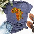 Cool Africa Map Kente Cloth For African Lover Bella Canvas T-shirt Heather Navy