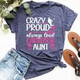 Crazy Proud Lacrosse Aunt Of A Lacrosse Player Auntie Bella Canvas T-shirt Heather Navy