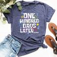100 Days Of School Matching Studen And Teacher Bella Canvas T-shirt Heather Navy