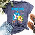 Brother Of The Birthday Family Shark Birthday Boy Girl Bella Canvas T-shirt Heather Navy