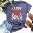 Happy Valentines Day Bruh Heart Love Valentine Boys Girls Bella Canvas T-shirt Heather Navy