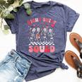Night Shift Squad Retro Night Shift Groovy Skeleton Nursing Bella Canvas T-shirt Heather Navy