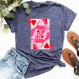 Queen Of Hearts Vintage Retro Bella Canvas T-shirt Heather Navy