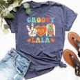 Retro Groovy Lala Grandma Hippie Family Matching Bella Canvas T-shirt Heather Navy