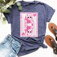Valentine's Day Queen Of Hearts Cute Pink Dolly Valentine Bella Canvas T-shirt Heather Navy Valentine's Day Queen Of Hearts Cute Pink Dolly Valentine Bella Canvas T-shirt Heather Navy