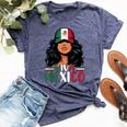 Viva Mexico Mexican Girl Independence Day Mexican Flag Women Bella Canvas T-shirt Heather Navy