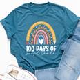 100Th Day Of First Grade 100 Days Of 1St Grade Cool Rainbow Bella Canvas T-shirt Heather Deep Teal