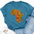 Cool Africa Map Kente Cloth For African Lover Bella Canvas T-shirt Heather Deep Teal
