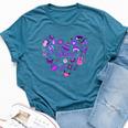 Girl Olivia First Name Personalized Groovy 80'S Heart Bella Canvas T-shirt Heather Deep Teal