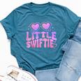 Groovy Pink Little Taylor First Name Personalized Birthday Bella Canvas T-shirt Heather Deep Teal