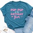 Pop-Pop Of The Birthday Pink Girl Matching Family Bella Canvas T-shirt Heather Deep Teal