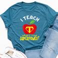 I Teach What's Your Superpower Superhero Teacher Women's Heather T-Shirt Heather Deep Teal