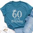 60 It's My Birthday 60 Years Old Happy 60Th Birthday Girl Bella Canvas T-shirt Heather Navy