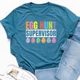 Egg Hunt Supervisor Mom Dad Egg Hunting Squad Girls Boys Bella Canvas T-shirt Heather Navy