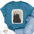 Japanese Anime Cute Cat Heart Kawaii Black Cat Heart Girls Bella Canvas T-shirt Heather Navy