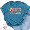Retro Groovy Treat Dealer Dogs Owner Treats Pet Dog Lover Bella Canvas T-shirt Heather Navy