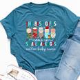 Small Packages Mother Baby Nurse Christmas Mom Baby Nurse Bella Canvas T-shirt Heather Navy