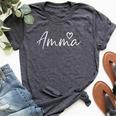 Amma For Grandma Heart Mother's Day Amma Bella Canvas T-shirt Heather Dark Grey
