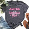 Auntie Of The Birthday Pink Girl Matching Family Bella Canvas T-shirt Heather Dark Grey