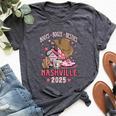 Boots Booze & Besties Nashville 2025 Girls Trip Drinking Bella Canvas T-shirt Heather Dark Grey