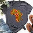 Cool Africa Map Kente Cloth For African Lover Bella Canvas T-shirt Heather Dark Grey