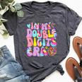 In My Double Digits Era Groovy Ten Years Old 10Th Birthday Bella Canvas T-shirt Heather Dark Grey