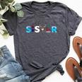 Frozen Dad And Mom Birthday Sister Family Party Snowman Bella Canvas T-shirt Heather Dark Grey