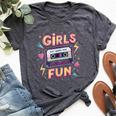Girls Just Wanna Have Fun Retro 80S Throwback Memories Vibe Bella Canvas T-shirt Heather Dark Grey