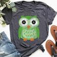 Large Green Owl For Any Owl Fan Vintage Owls Bella Canvas T-shirt Heather Dark Grey