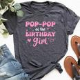 Pop-Pop Of The Birthday Pink Girl Matching Family Bella Canvas T-shirt Heather Dark Grey