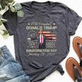 President Donald Trump Inauguration Day 2025 American Flag Bella Canvas T-shirt Heather Dark Grey