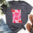 Queen Of Hearts Vintage Retro Bella Canvas T-shirt Heather Dark Grey
