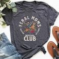 Retro Feral Moms Social Club Sarcastic Saying Mothers Bella Canvas T-shirt Heather Dark Grey
