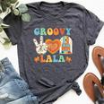 Retro Groovy Lala Grandma Hippie Family Matching Bella Canvas T-shirt Heather Dark Grey