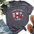 Teachers Valentine Day I Love My Class A Latte Coffee Women Bella Canvas T-shirt Heather Dark Grey