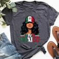 Viva Mexico Mexican Girl Independence Day Mexican Flag Women Bella Canvas T-shirt Heather Dark Grey