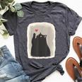 Japanese Anime Cute Cat Heart Kawaii Black Cat Heart Girls Bella Canvas T-shirt Heather Deep Teal