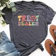 Retro Groovy Treat Dealer Dogs Owner Treats Pet Dog Lover Bella Canvas T-shirt Heather Deep Teal