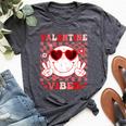 Retro Groovy Valentines Day Girl Valentine Vibes Bella Canvas T-shirt Heather Deep Teal