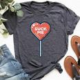 Valentines Day Heart Lollipop Suck Me Candy Women Bella Canvas T-shirt Heather Deep Teal