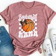 Basketball Mama Coquette Bow Game Day Sports Lover Mom Bella Canvas T-shirt Heather Dark Grey