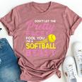 Softball Girl With Pretty Face Bella Canvas T-shirt Heather Dark Grey
