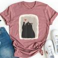 Japanese Anime Cute Cat Heart Kawaii Black Cat Heart Girls Bella Canvas T-shirt Heather Dark Grey