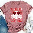 Retro Groovy Valentines Day Girl Valentine Vibes Bella Canvas T-shirt Heather Dark Grey