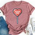 Valentines Day Heart Lollipop Suck Me Candy Women Bella Canvas T-shirt Heather Dark Grey