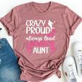 Crazy Proud Lacrosse Aunt Of A Lacrosse Player Auntie Bella Canvas T-shirt Heather Mauve
