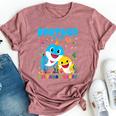 Brother Of The Birthday Family Shark Birthday Boy Girl Bella Canvas T-shirt Heather Mauve