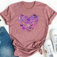 Girl Olivia First Name Personalized Groovy 80'S Heart Bella Canvas T-shirt Heather Mauve